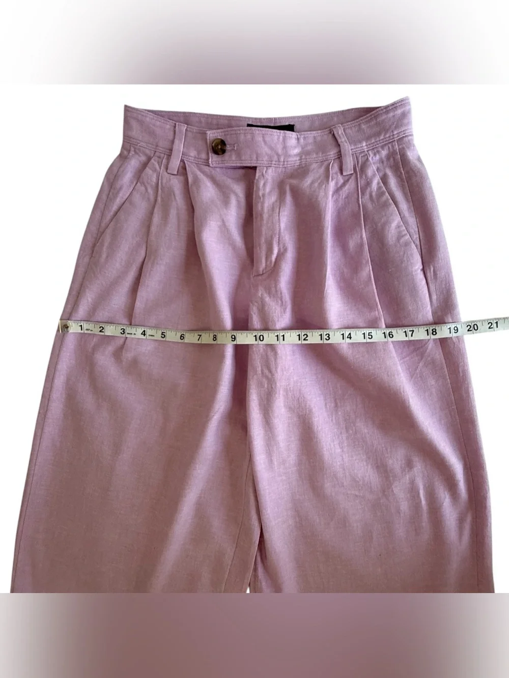 Banana Republic Linen Blend Wide Leg Pants Petite 4 Lavender Resort Coastal - Picture 7 of 9